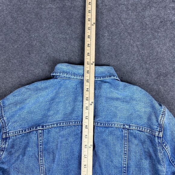 Madewell Jacket Womens Large Blue Denim Oversized Jean Trucker Y2K Button Up - Picture 11 of 13